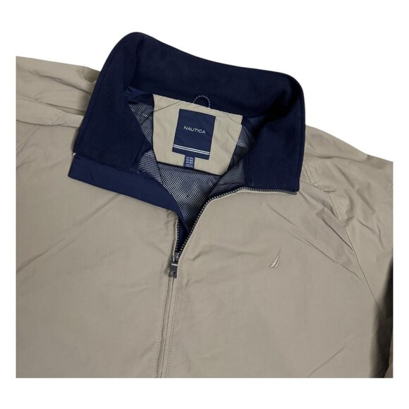 NAUTICA Designer tan Windbreaker Casual Bomber Jacket Mens 4XL - Picture 3 of 7